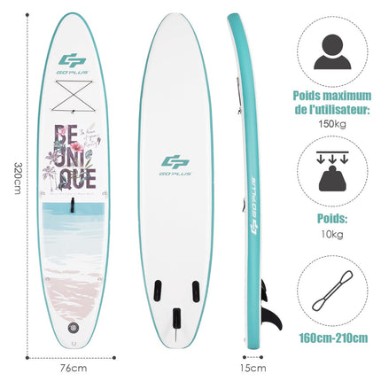 Nafukovací SUP board 320 cm, set s pádlem, pumpou a batohem