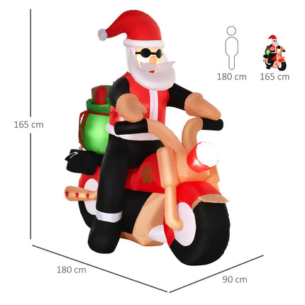 Nafukovací venkovní dekorace Santa Claus s LED osvětlením, 1.65m