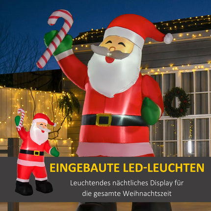 Nafukovací Santa s LED cukrovou hůlkou, 250cm