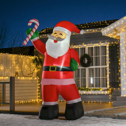 Nafukovací Santa s LED cukrovou hůlkou, 250cm