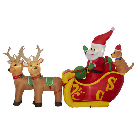 Nafukovací Santa Claus se saněmi a LED osvětlením 230cm