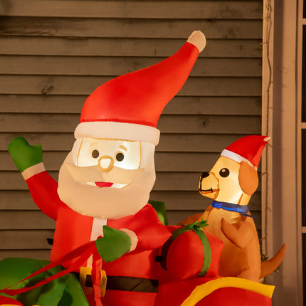 Nafukovací Santa Claus se saněmi a LED osvětlením 230cm