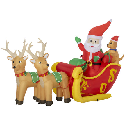 Nafukovací Santa Claus se saněmi a LED osvětlením 230cm