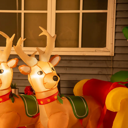 Nafukovací Santa Claus se saněmi a LED osvětlením 230cm