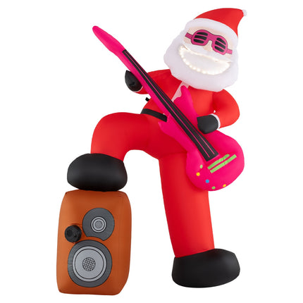 Nafukovací Santa s kytarou, hudbou a LED osvětlením, 180 cm