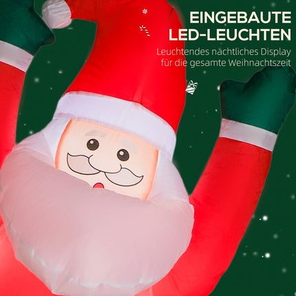 Nafukovací Santa se psem a LED světly, 214 cm