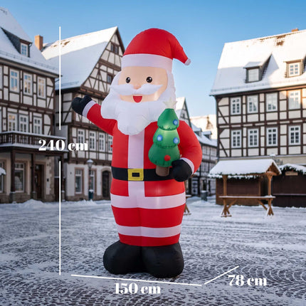Inflatable Santa with LED Lights, 243 cm Outdoor Decor
