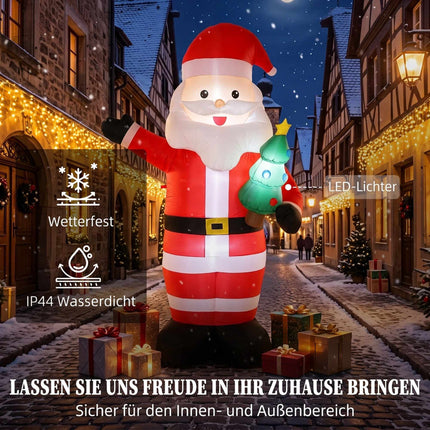 Inflatable Santa with LED Lights, 243 cm Outdoor Decor