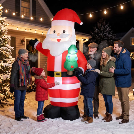 Inflatable Santa with LED Lights, 243 cm Outdoor Decor