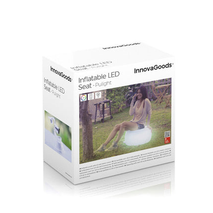 Nafukovací sedák s vícebarevným LED a dálkovým ovládáním Pulight InnovaGoods