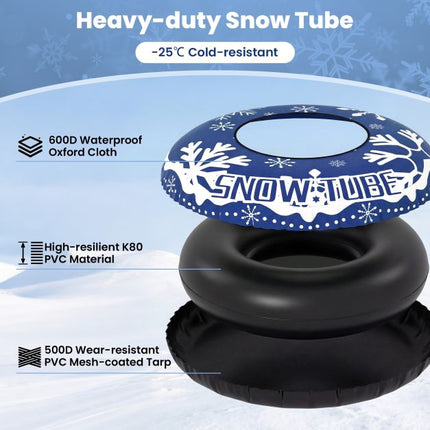 Inflatable Snow Tube 42 Inch With Detachable Tow Strap