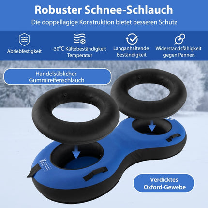 Aufblasbarer Schneereifen für 2 Personen, 200 cm, strapazierfähig, Blau