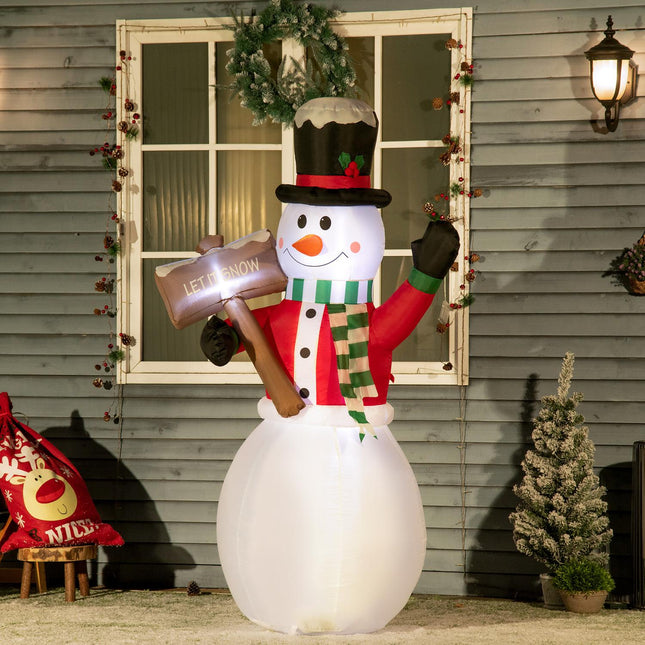 Inflatable snowman with LED light (180 cm) - Waterproof Christmas decor