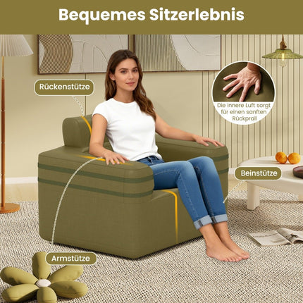 Aufblasbares Sofa mit integrierter Pumpe und Tragetasche für Camping