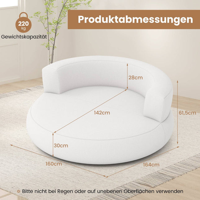 Inflatable Sofa with Removable Cover, 142 cm, White