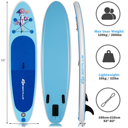 Nafukovací paddleboard 10 Ft, pádlo, pumpa, batoh