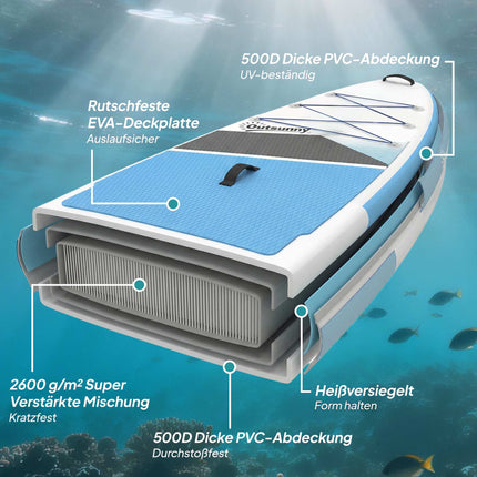 Inflatable Stand Up Paddle Board, 320x82 cm, 160 kg Capacity