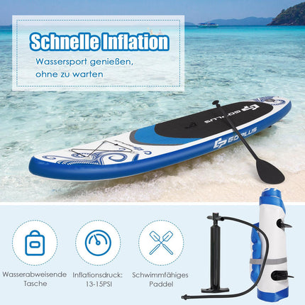 Nafukovací paddleboard s ovládáním pro surfing 325/335 x 76 x 16 cm, modrá-L