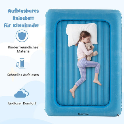 Inflatable Toddler Travel Bed with Pump & Carry Bag