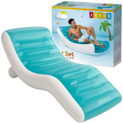 Inflatable Water Lounger, Ergonomic, 191x99 cm, Turquoise