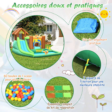 Inflatable Water Park With Slide, 368x303x230 cm