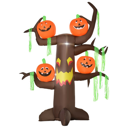 Nafukovací halloweenský strom s dýní a LED osvětlením, 180cm