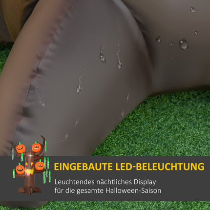 Nafukovací halloweenský strom s dýní a LED osvětlením, 180cm