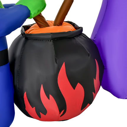 Nafukovací halloweenská dekorace kotlík s LED osvětlením, polyester