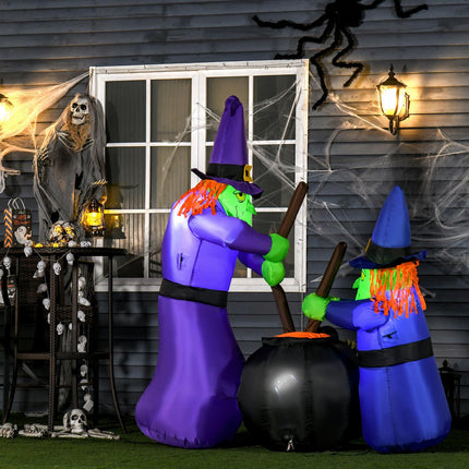 Nafukovací halloweenská dekorace kotlík s LED osvětlením, polyester