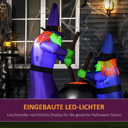 Nafukovací halloweenská dekorace kotlík s LED osvětlením, polyester