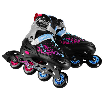 Inline & Hockey Ice Skates Set, 4-in-1, Pink, Size M (34-38)