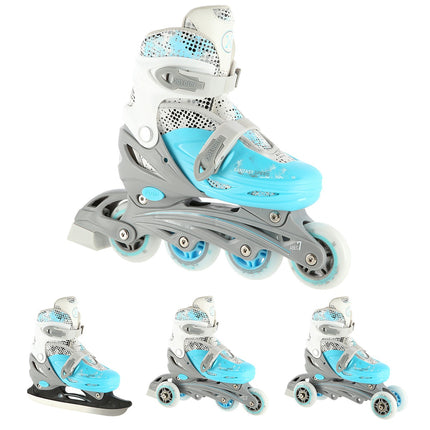 Inline/Ice Skates, 4-in-1, Blue, Size M (35-38)
