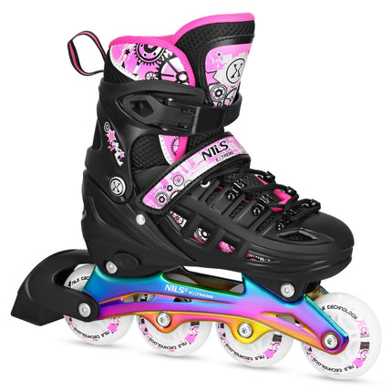 Inline/Ice Skates, 4-in-1, Pink LED, Size S (31-34)