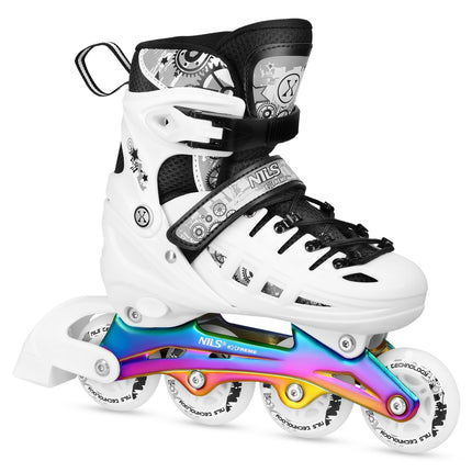 Inlineskates/Rollschuhe, 4-in-1, weiße LED, Größe S (31-34)