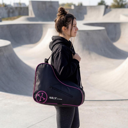 Inline Skate Bag, Pink, 420D Nylon, Zip Pocket