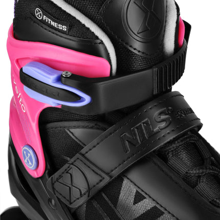 Inline Skates, Adjustable Size 42–45, Pink, ABEC 7