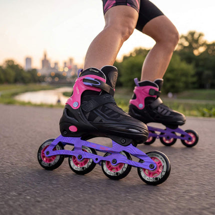 Inline Skates, Adjustable Size EU 35-38, Pink, ABEC 7