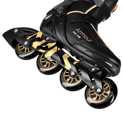 Inlineskates, Schwarz-Gold, Größe 42