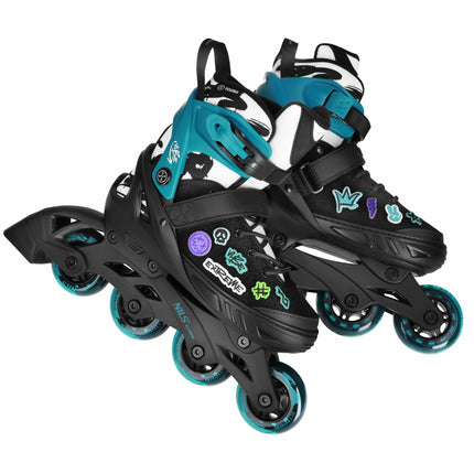 Inline Skates, Turquoise, Size L (40-43), ABEC-5 Bearings