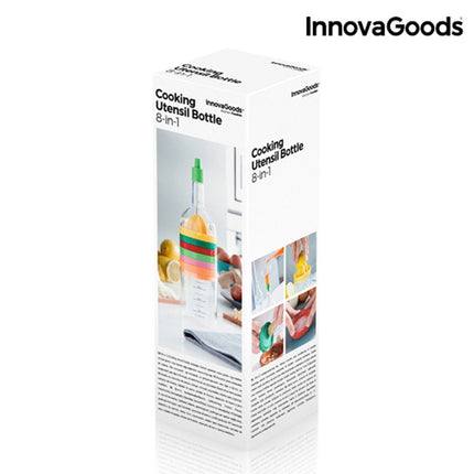 InnovaGoods 8-in-1 Cooking Utensil Bottle, 8 Pieces, 400 ml Measuring Cup