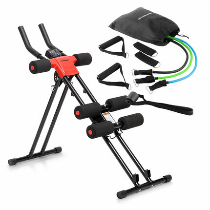 InnovaGoods Foldable Ab Machine and 3-Band Resistance Set, LCD Monitor, 120 kg