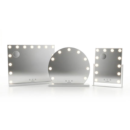 InnovaGoods Gloette Round Hollywood Vanity Mirror, 9 LED Bulbs, White