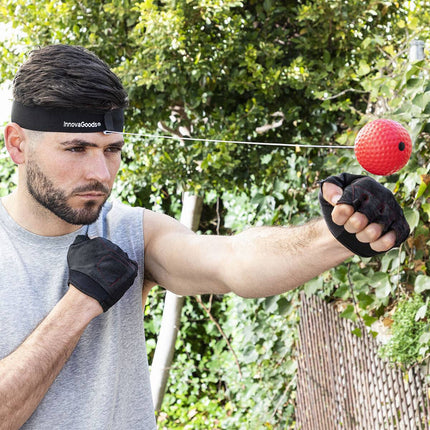 InnovaGoods Music Boxing Machine and Reflex Ball Set, Rechargeable, 9 Speeds