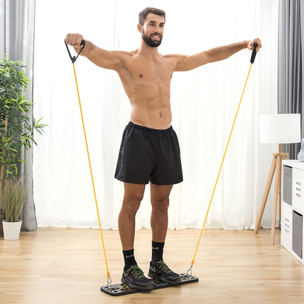 InnovaGoods Push-Up Board and 3-Band Resistance Set, Handles, Exercise Guide