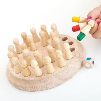 InnovaGoods Wooden Memory Chess and Fort Building Kit, Kids 3+, Glow in Dark