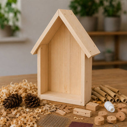 Insektenhotel-Bausatz, 2er-Pack, Tannenholz und Bambus