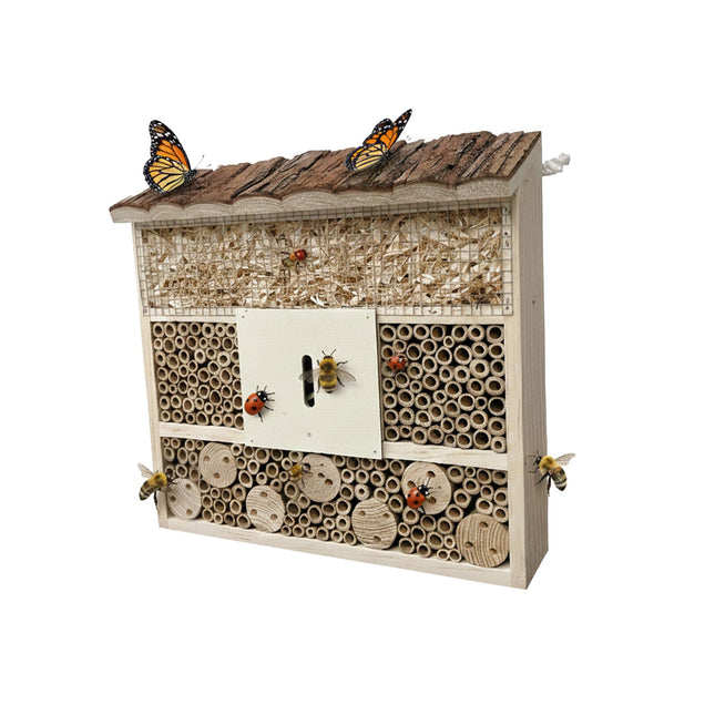Insektenhotel, hölzernes Schmetterlings- und Bienenhaus