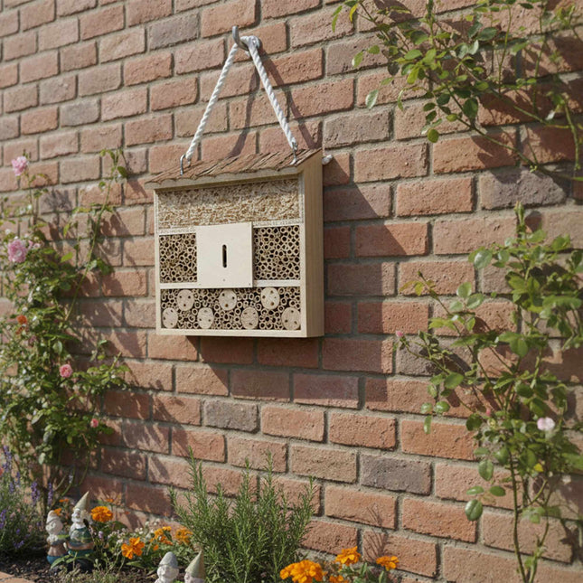 Insektenhotel, hölzernes Schmetterlings- und Bienenhaus