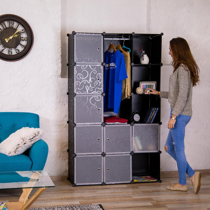 Vkládací systém do šatní skříně, 12 přihrádek