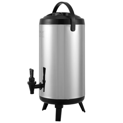Insulated Beverage Dispenser, 2.4 Gal Stainless Steel Spigot